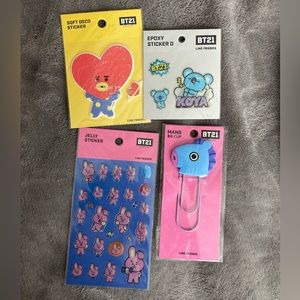 BT21 stickers and Mang big paper clip Line Friends BTS K-Pop